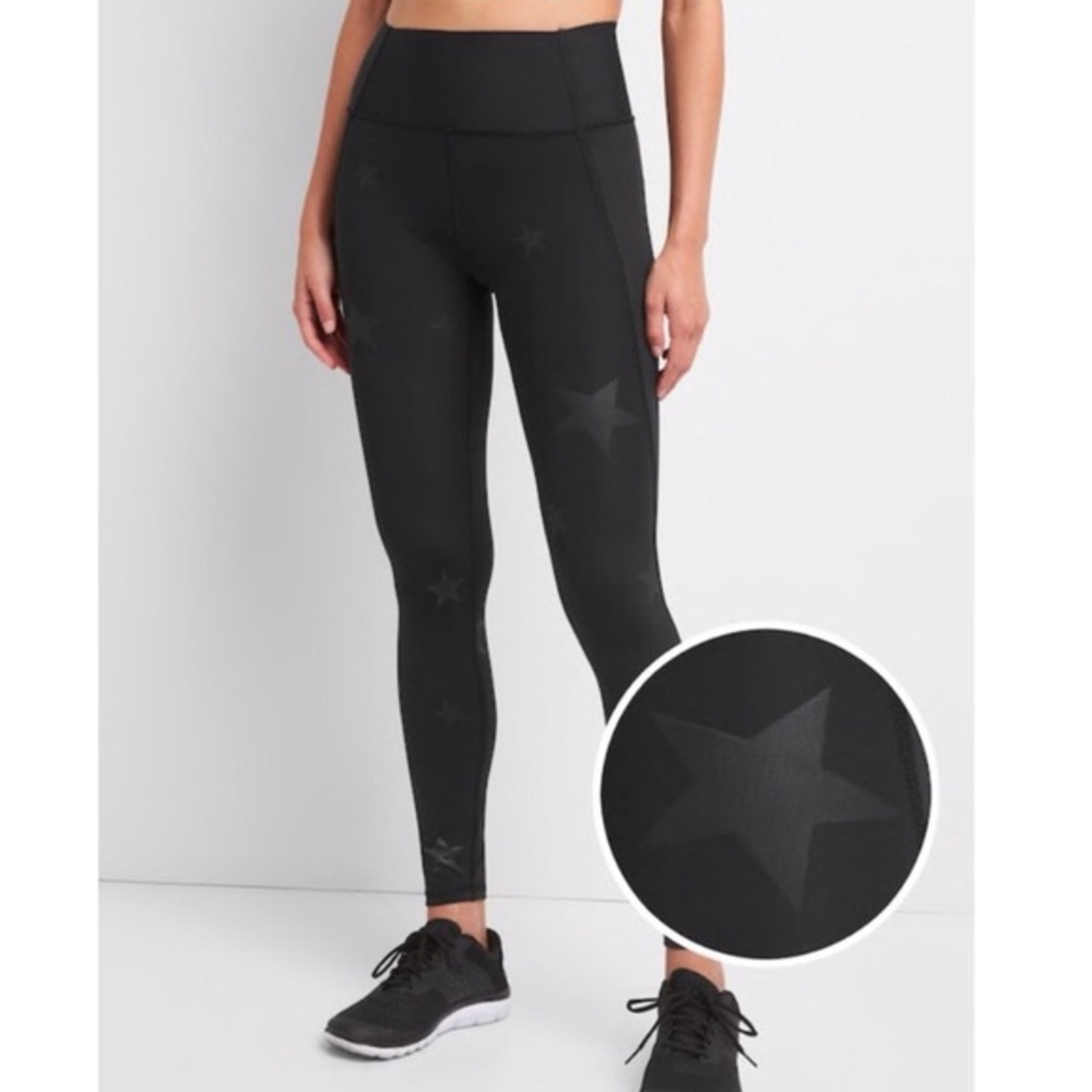 High Waisted Black Star Leggings Gap